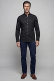 Bisse Siyah Regular Fit Cepsiz  Uzun Yaka Gömlek BSGMKTN26333_D-90