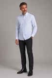 Bisse Mavi Regular Fit Cepsiz Uzun Yaka Gömlek BSGMKTN252098_35