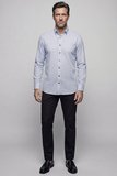 Bisse Mavi Regular Fit Cepsiz Uzun Paşa Yaka Gömlek GMMLJ261037_E35