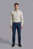 Bisse Bej Regular Fit Keten Cepsiz Uzun Paşa Yaka Gömlek BSGMKLS263001_07