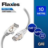 FLAXES FNK-710G 10m CAT 7 S/FTP PATCH KABLOSU,GRİ