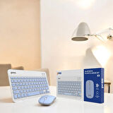 Preo K9 Mini TV,Tablet,Telefon Uyumlu BLUETOOTH  Klavye Mouse Mavi Set
