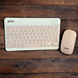 Preo K9 Mini TV Tablet Ve Telefon Uyumlu Kablosuz Klavye Mouse Pembe Set