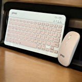 Preo K9 Mini TV Tablet Ve Telefon Uyumlu Kablosuz Klavye Mouse Pembe Set