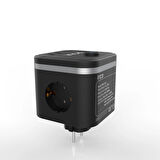 Inca IPW-47SY 3Port 2x USB+2x Type-C Akım Korumalı Led Tuşlu Duvar Priz - Siyah 