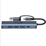 Inca IUTP-5T USB/Type-C Hub X3 USB 3.0 + Type-C+Ethernet RJ45 Çoklayıcı Aluminyum Kasa 