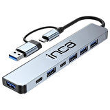 Inca IUTP-7T USB/Type-C Hub x7 Alüminyum Çoklayıcı 