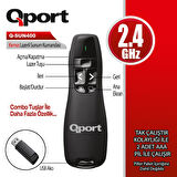 QPORT Q-SUN400 2.4GHZ USB LAZERLİ SUNUM KUMANDASI