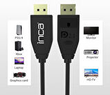 Inca IDPD-40 Displayport to Displayport  2.1 16K @60Hz (15360x8460 ) 8k@120Hz  4K@240Hz 54 Gbps Kablo-1.2m