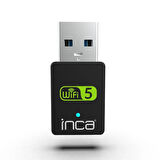 Inca IUWA-650X 650Mbps  Bluetooth 4.2 Dual-Bant Kablosuz-Ac Nano Usb Adaptör 