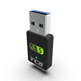 Inca IUWA-650X 650Mbps  Bluetooth 4.2 Dual-Bant Kablosuz-Ac Nano Usb Adaptör 