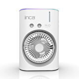 Inca IMF-10B Şarj Edilebilir 2400 mAh Taşınabilir Buzlu Su Hazneli Soğutucu Renkli Işıklı Masa Fanı Masaüstü Fan