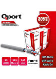QPORT Q-CAT6Y 305 METRE CAT6 UTP 23AWG 0,57MM PE NETWORK AĞ KABLOSU GRİ