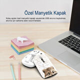 Inca IWM-242K Bluetooth 5.4 + 2.4G Kablosuz Sessiz Optik Mouse | Şarjlı 500mAh Batarya | Çift Modlu Bağlantı | 800-1600 DPI | Manyetik Kapak | Sağ-Sol El Uyumlu | Cat Pattern Tasarım | Windows, Mac, Android Destekli | Type-C Şarjlı