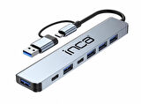 Inca IUTP-7T 7'li USB Tip-C Hub aliminyum Çoklayıc