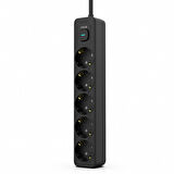 Inca IPW-44SY 5 port Akım Korumalı Led Tuşlu Priz 1.5M  Siyah 