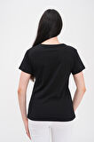 Basics&More Kadın Pamuklu Basic Bisiklet Yaka T-Shirt - 20791