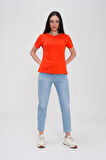 Basics&More Kadın Pamuklu Basic Bisiklet Yaka T-Shirt - 20791