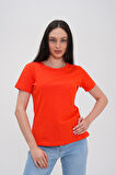 Basics&More Kadın Pamuklu Basic Bisiklet Yaka T-Shirt - 20791