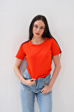 Basics&More Kadın Pamuklu Basic Bisiklet Yaka T-Shirt - 20791