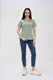 Basics&More Kadın Pamuklu Basic Bisiklet Yaka T-Shirt - 20791
