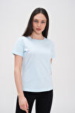 Basics&More Kadın Pamuklu Basic Bisiklet Yaka T-Shirt - 20791