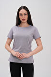 Basics&More Kadın Pamuklu Basic Bisiklet Yaka T-Shirt - 20791