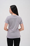 Basics&More Kadın Pamuklu Basic Bisiklet Yaka T-Shirt - 20791