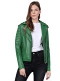 Basics&More Kadın Motorcu Deri Ceket BM02