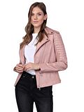 Basics&More Kadın Motorcu Deri Ceket BM02