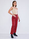 Basics&More Kadın Hakiki Deri Pantolon P03