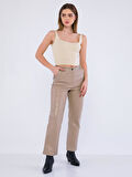 Basics&More Kadın Hakiki Deri Pantolon P03