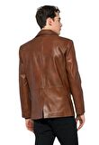 Basics&More Erkek Hakiki Deri Blazer Ceket - EBLAZER