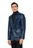 Basics&More Erkek Hakiki Deri Blazer Ceket - EBLAZER