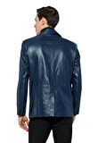 Basics&More Erkek Hakiki Deri Blazer Ceket - EBLAZER