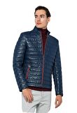 Basics&More Erkek Dik Yaka Hakiki Deri Ceket - UZ01