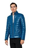 Basics&More Erkek Şişme Hakiki Deri Ceket - 8488