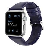 E2M Apple Watch Uyumlu 38-40MM KRD-10 DERI LACIVERT KORDO 