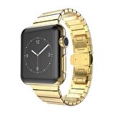 E2M Apple Watch Uyumlu 42-44MM KRD-09 KLASİK METAL GOLD K 