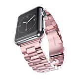 E2M Apple Watch Uyumlu 38-40MM KRD-05 KLASİK METAL PEMBE 
