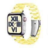 E2M Apple Watch Uyumlu 38-40mm KRD-22 Candy Sarı Kordon 