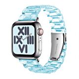 E2M Apple Watch Uyumlu 38-40mm KRD-22 Candy Mavi Kordon 