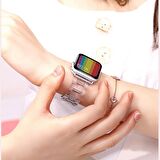 E2M Apple Watch Uyumlu 38-40mm KRD-22 Candy Mavi Kordon 