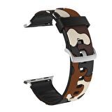 E2M Apple Watch Uyumlu 38-40mm KRD-24 Kamuflaj Kahverengi 