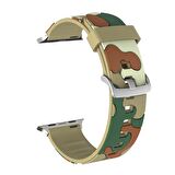 E2M Apple Watch Uyumlu 38-40mm KRD-24 Kamuflaj Açık Kahve 