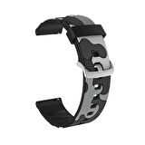 E2M Huawei Watch 20mm KRD-24 Kamuflaj Gri Kordon 