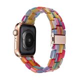 E2M Apple Watch Uyumlu 42-44mm KRD-25 Resin Gökkuşağı Kor 