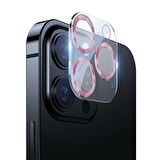 BİNANO IPHONE 12 PRO MAX 3D PRO PEMBE CAMERA KORUY