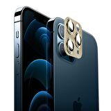 BİNANO IPHONE 12 PRO 360 METAL RETRO GOLD CAMERA K
