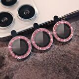 BİNANO IPHONE 12 PRO DIAMOND KARIŞIK PEMBE CAMERA 